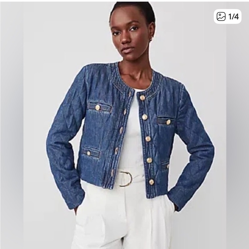 Ann Taylor Denim Jacket with Gold buttons | lady jacket